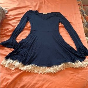 ALTAR’D STATE navy blue bell sleeve dress